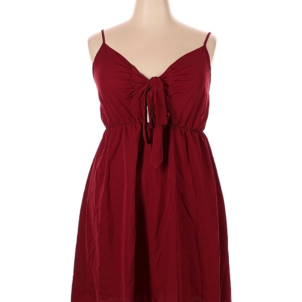 TCEC Red Sleeveless Tie-Front Dress with pockets, Valentines/Galentines Day